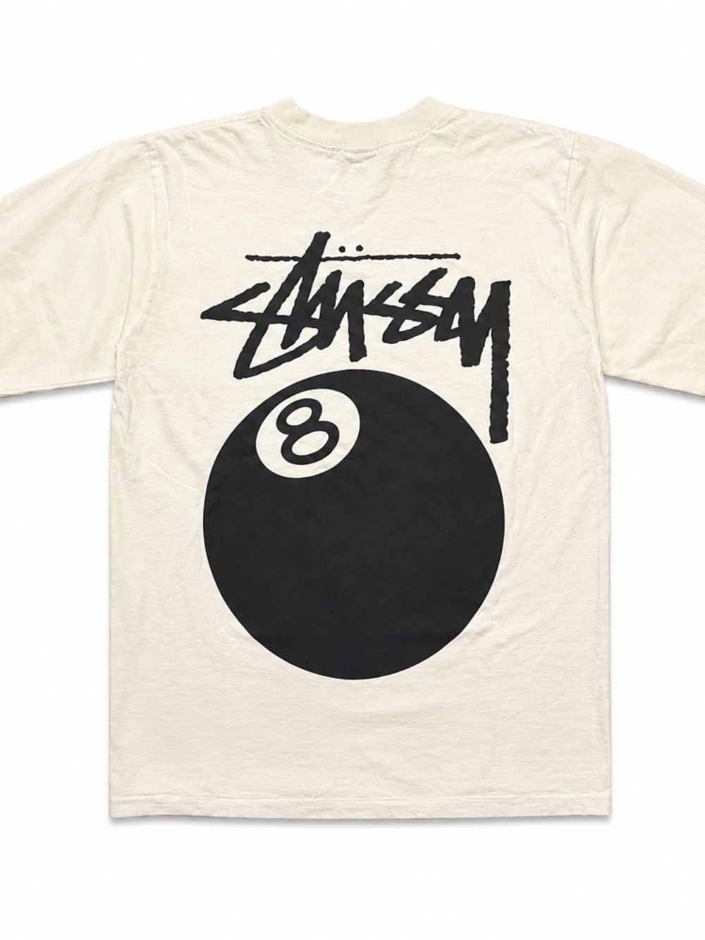 Stüssy 8 Ball Long Sleeve T Shirt Cream Size Small 100% Cotton NWOT - Picture 2 of 2
